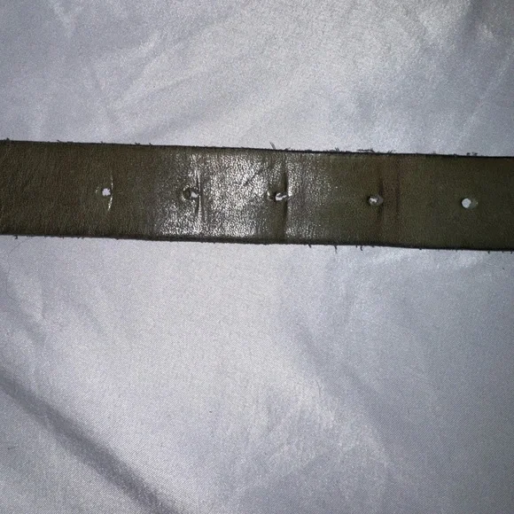 Zadig & Voltaire Olive Green Leather Studded Belt with Metal Buckle size T1 (M) - Picture 9 of 14